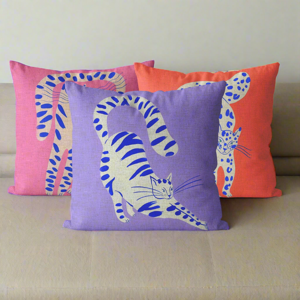 Pinky Cat Pillow Cover