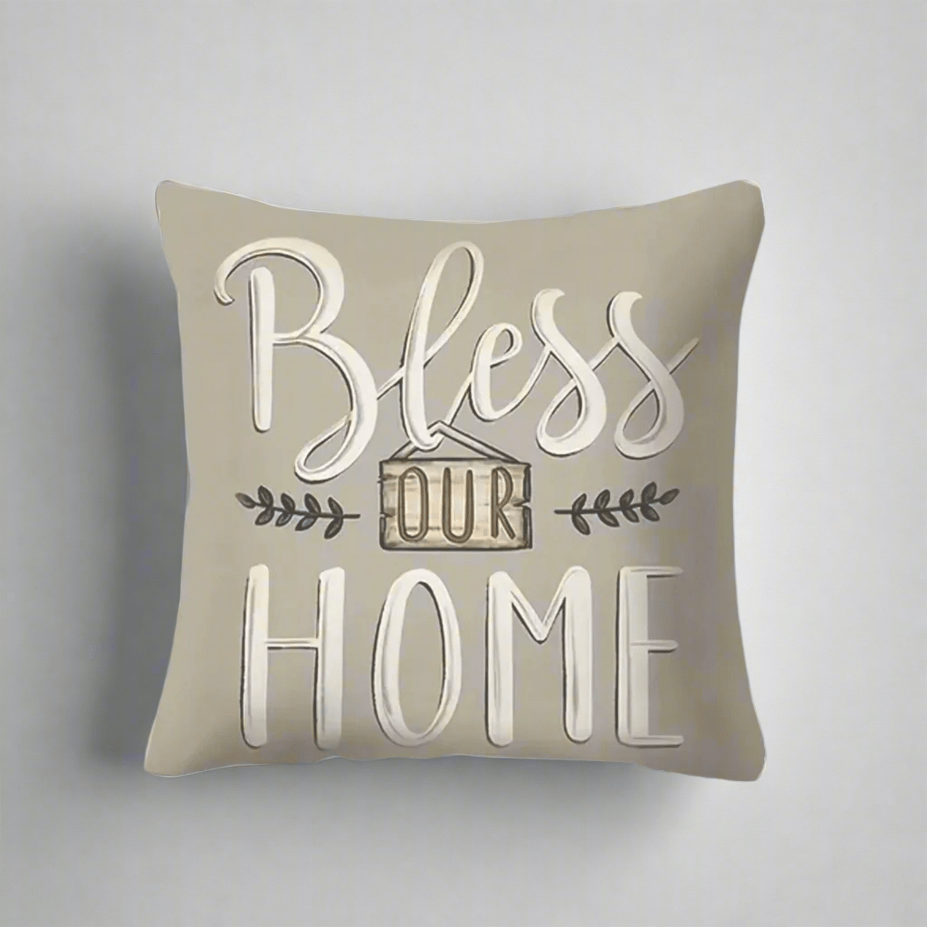 Bless Our Home Gray Pillow Cover Pillow Covers - Pillow Blooms