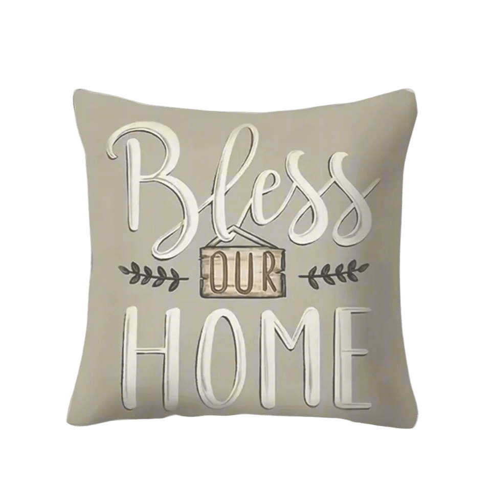 Bless Our Home Gray Pillow Cover Pillow Covers - Pillow Blooms