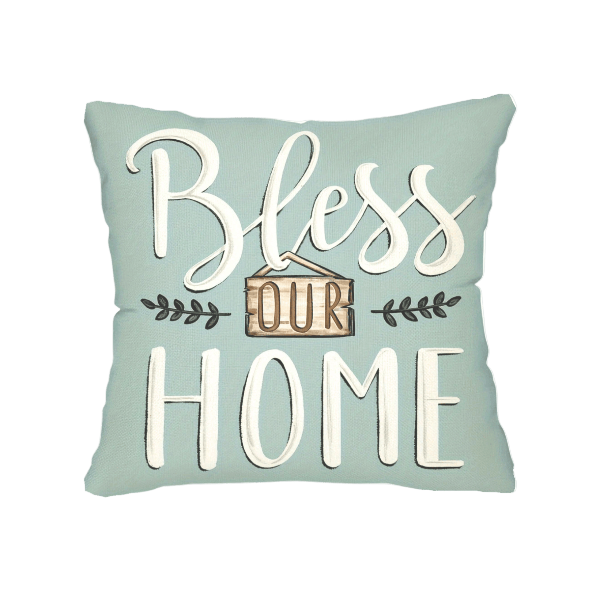 Bless Our Home Turquoise Pillow Cover Pillow Covers - Pillow Blooms