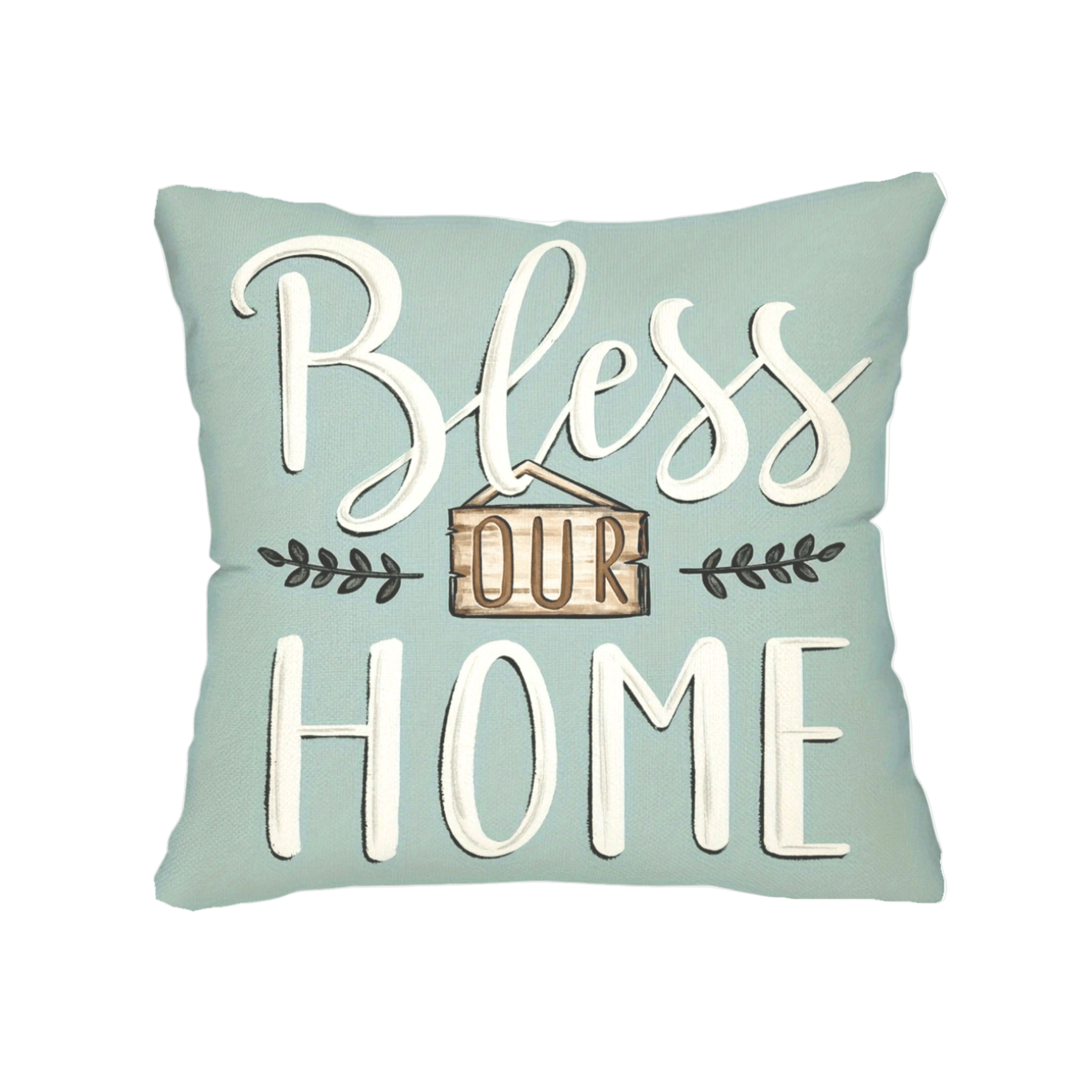 Bless Our Home Turquoise Pillow Cover Pillow Covers - Pillow Blooms