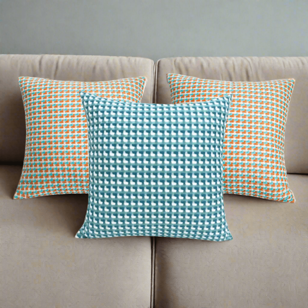Blue Orange Pixel Pop Pillow Cover Pillow Covers - Pillow Blooms