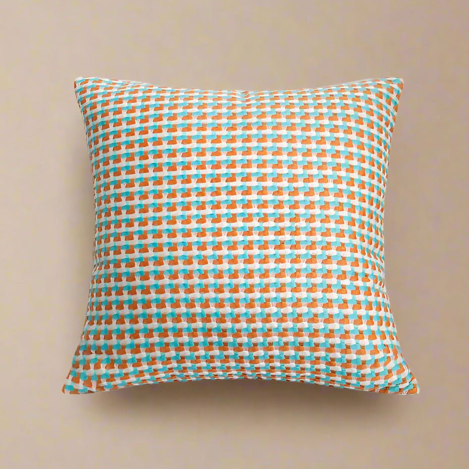 Blue Orange Pixel Pop Pillow Cover Pillow Covers - Pillow Blooms