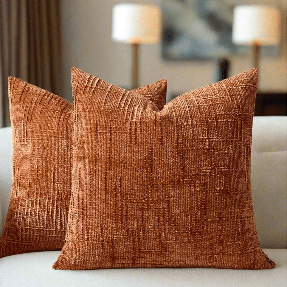Cider Orange Chenille Pillow Cover Pillow Covers - Pillow Blooms