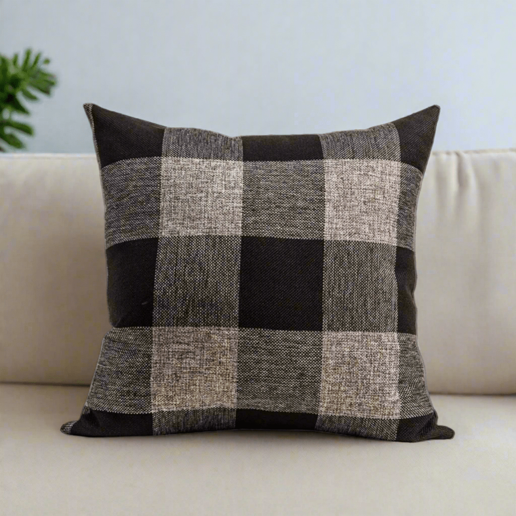 Cottage Black Plaid Pillow Cover Pillow Covers - Pillow Blooms