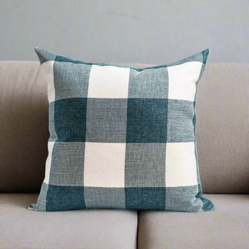 Cottage Blue Plaid Pillow Cover Pillow Covers - Pillow Blooms