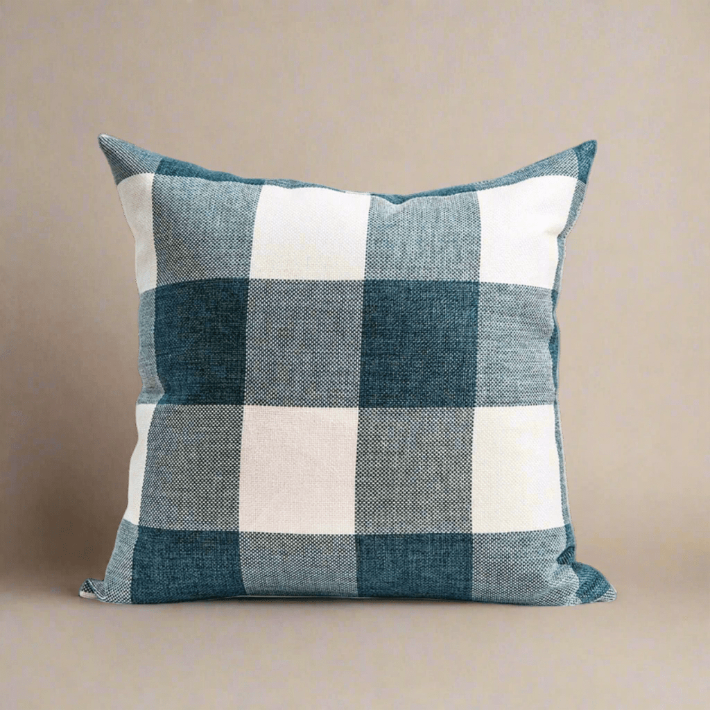 Cottage Blue Plaid Pillow Cover Pillow Covers - Pillow Blooms
