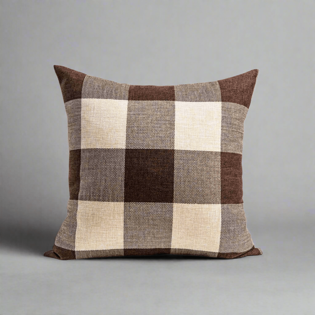 Cottage Brown Plaid Pillow Cover Pillow Covers - Pillow Blooms