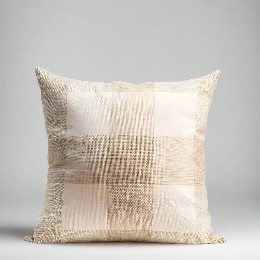 Cottage Creme Plaid Pillow Cover Pillow Covers - Pillow Blooms