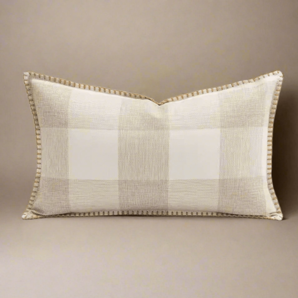 Cream Plaid Pillow Cover Pillow Covers - Pillow Blooms