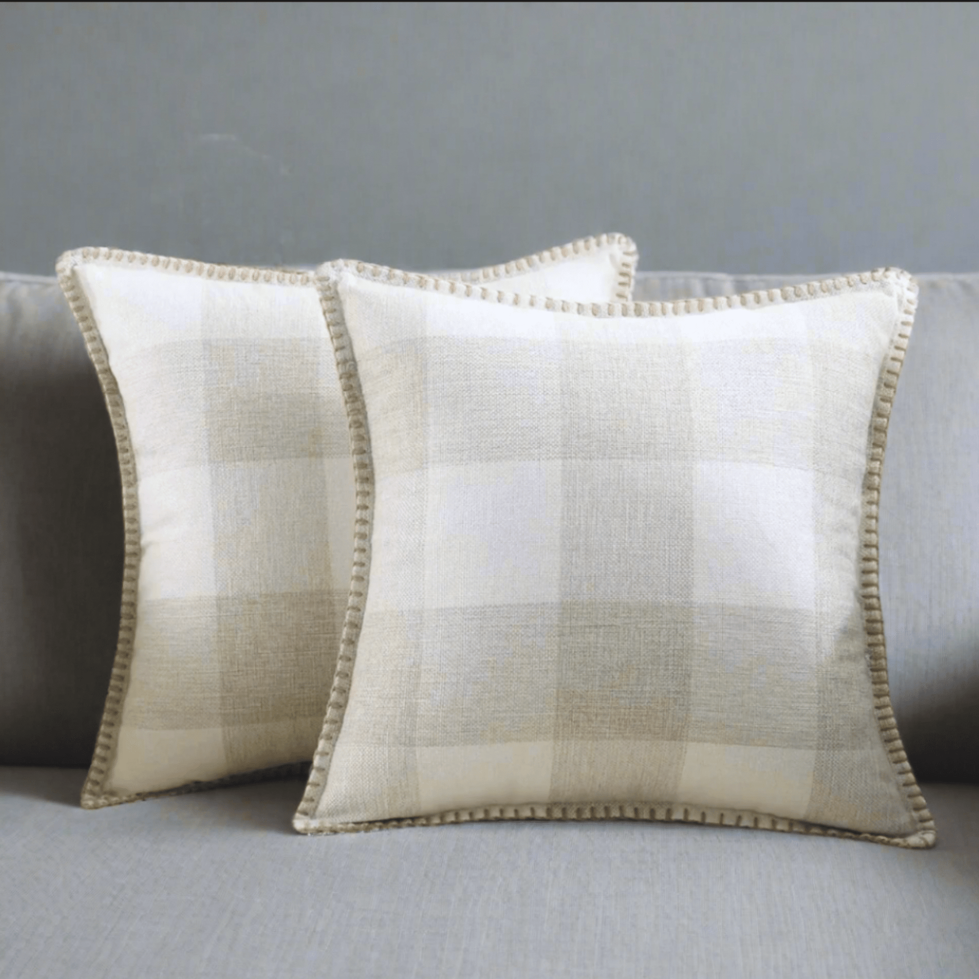 Cream Plaid Pillow Cover Pillow Covers - Pillow Blooms