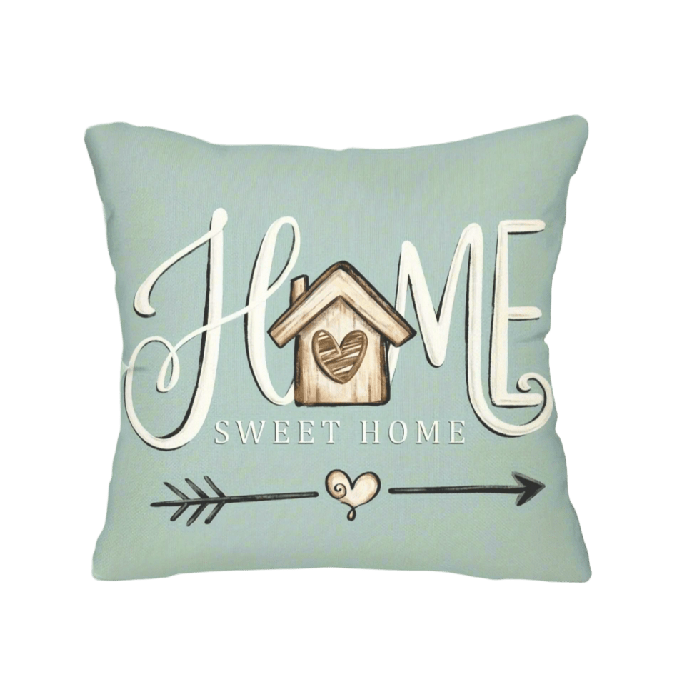 Home Sweet Home Turquoise Pillow Cover Pillow Covers - Pillow Blooms
