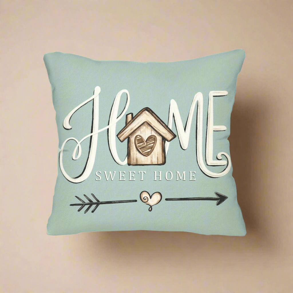 Home Sweet Home Turquoise Pillow Cover Pillow Covers - Pillow Blooms