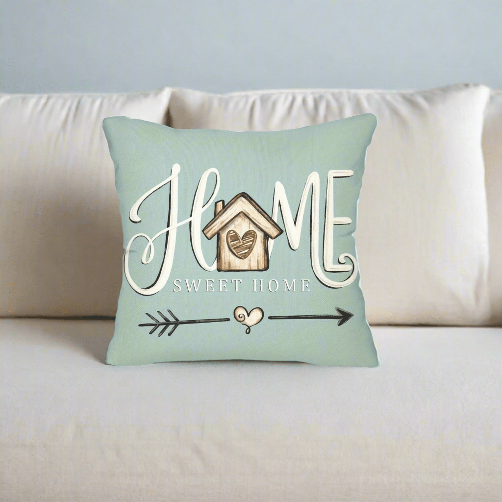 Home Sweet Home Turquoise Pillow Cover Pillow Covers - Pillow Blooms