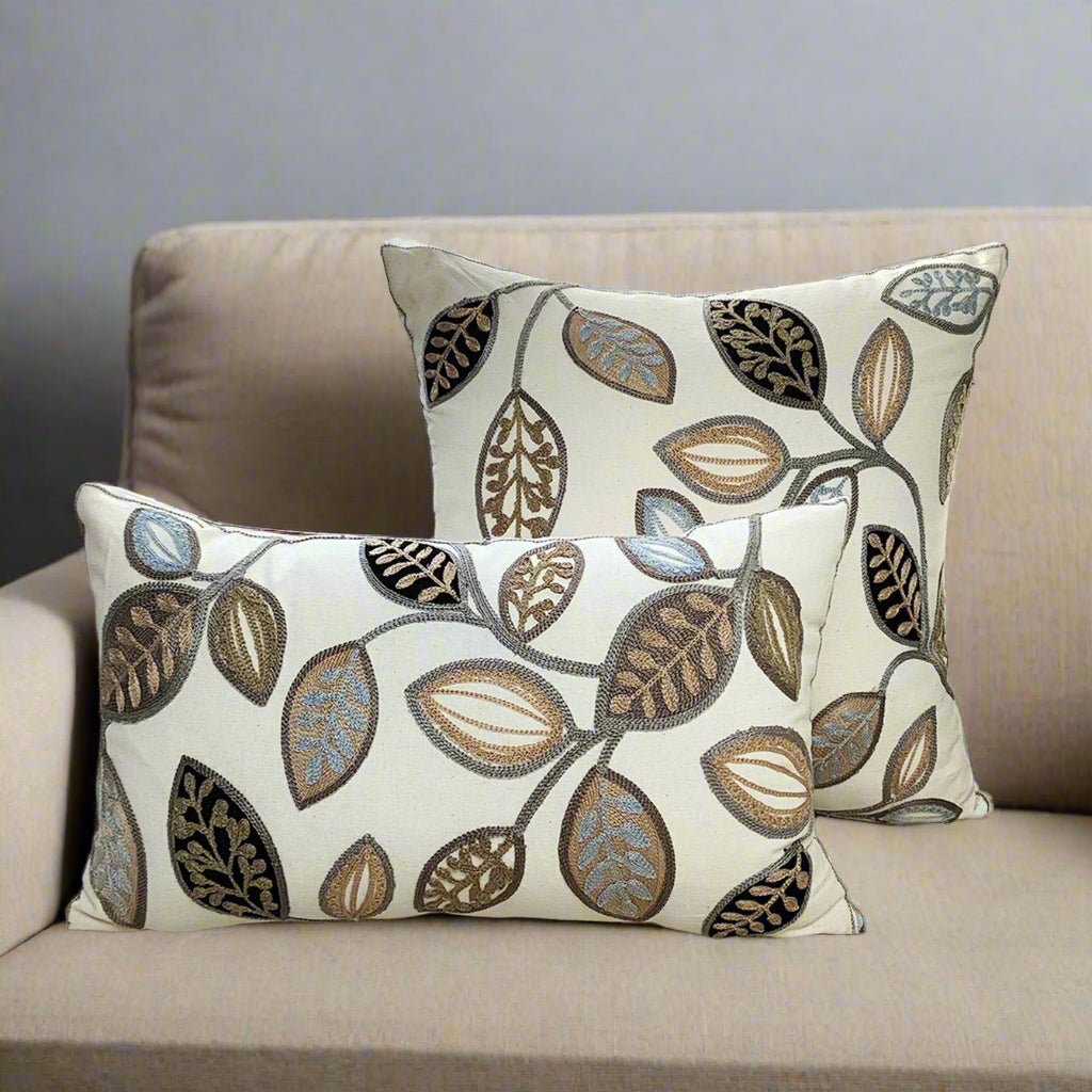 Leaves Embroidered Pillow Cover Pillow Covers - Pillow Blooms