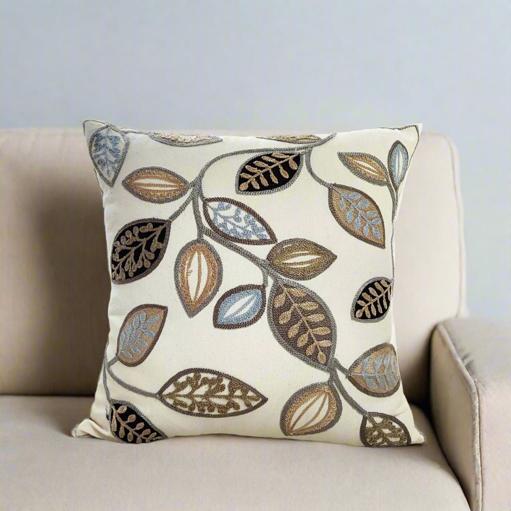 Leaves Embroidered Pillow Cover Pillow Covers - Pillow Blooms