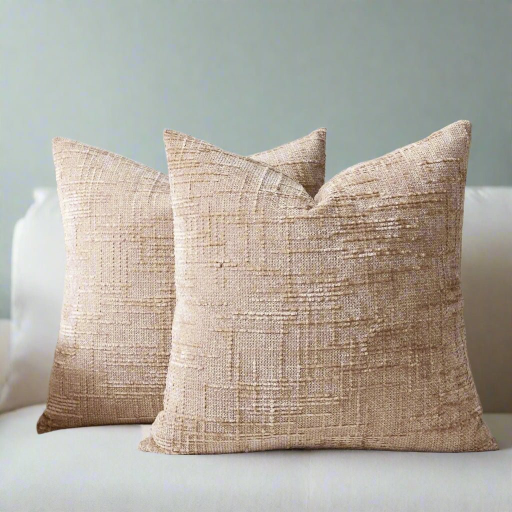 Lola Beige Chenille Pillow Cover Pillow Covers - Pillow Blooms