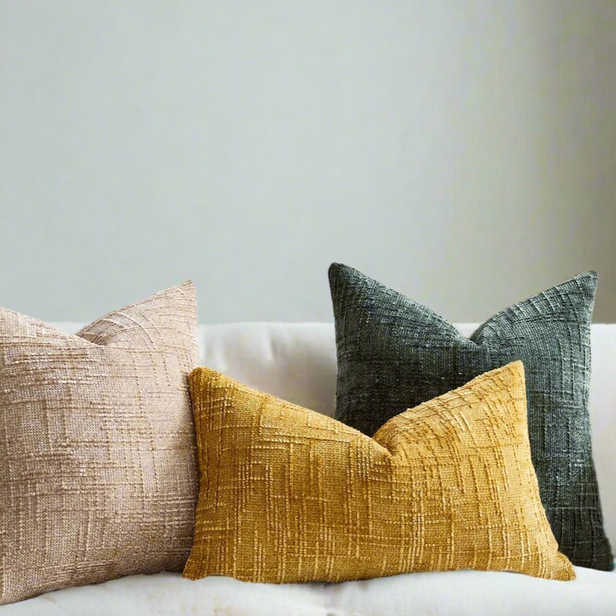 Lola Beige Chenille Pillow Cover Pillow Covers - Pillow Blooms