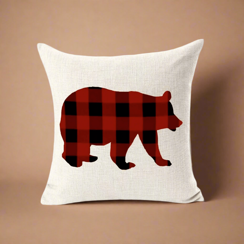 Plaid Bear Pillow Cover Pillow Covers - Pillow Blooms