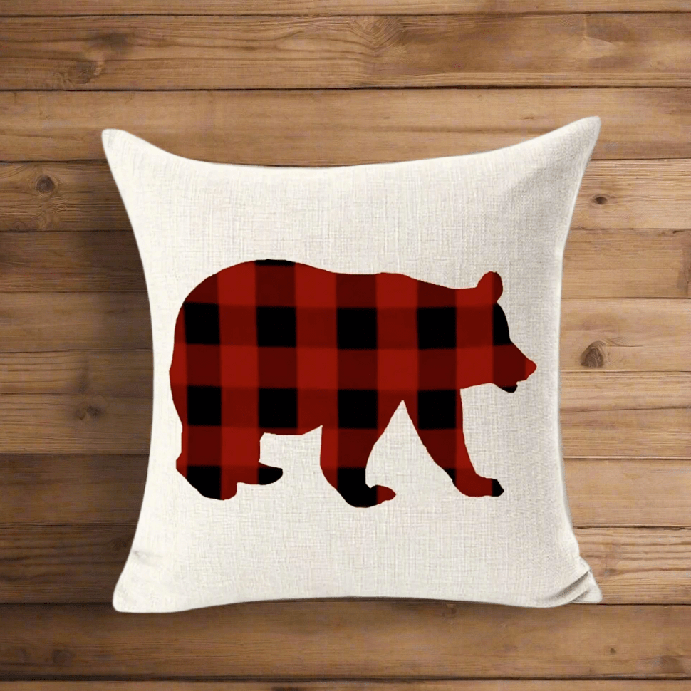 Plaid Bear Pillow Cover Pillow Covers - Pillow Blooms