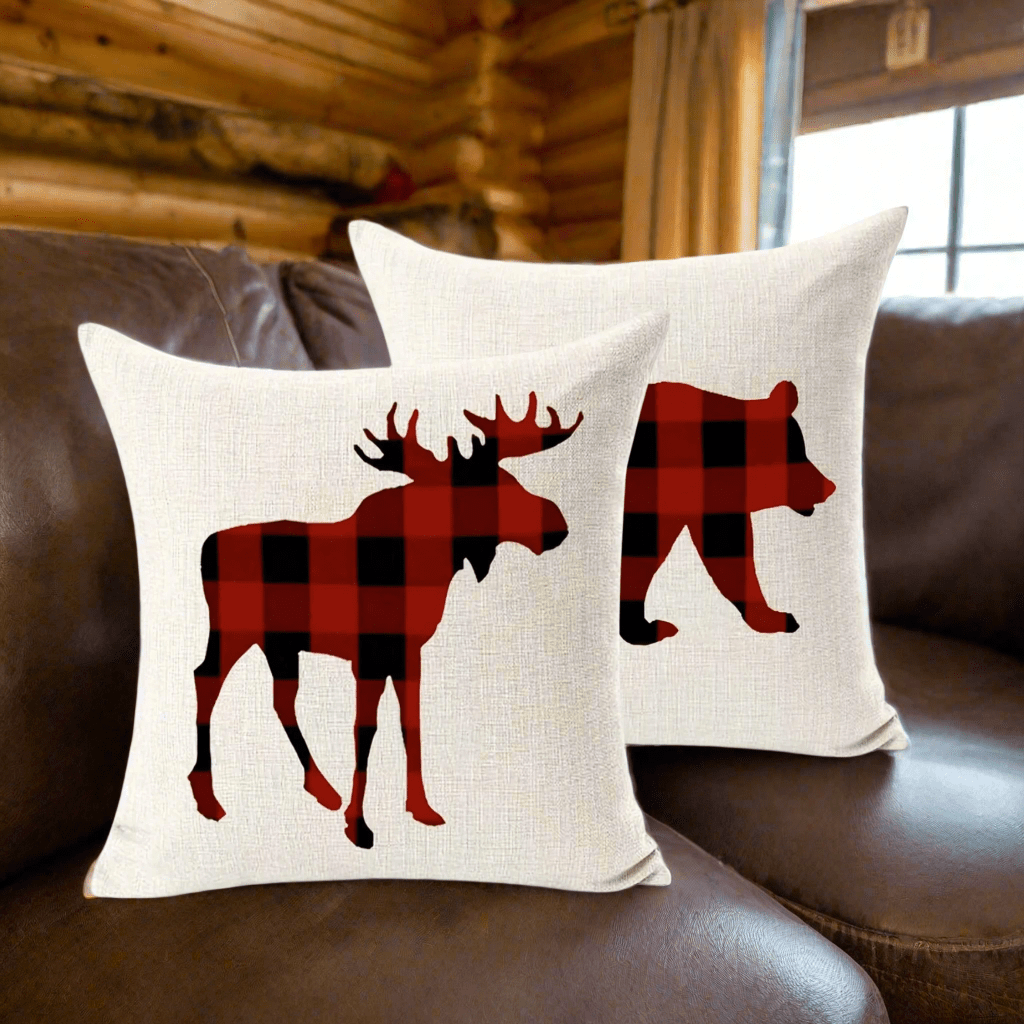 Plaid Deer Pillow Cover Pillow Covers - Pillow Blooms