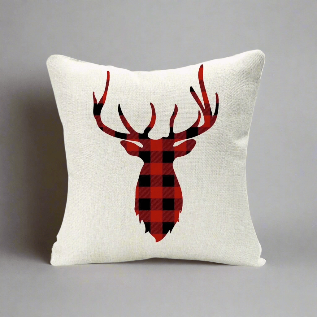 Plaid Deer Pillow Cover Pillow Covers - Pillow Blooms