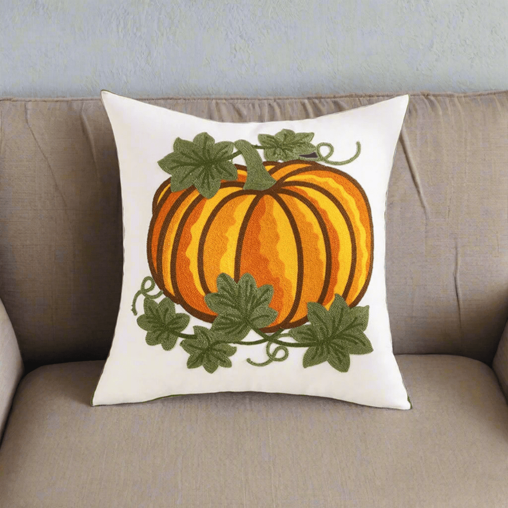Pumpkin Embroidered Pillow Cover Pillow Covers - Pillow Blooms