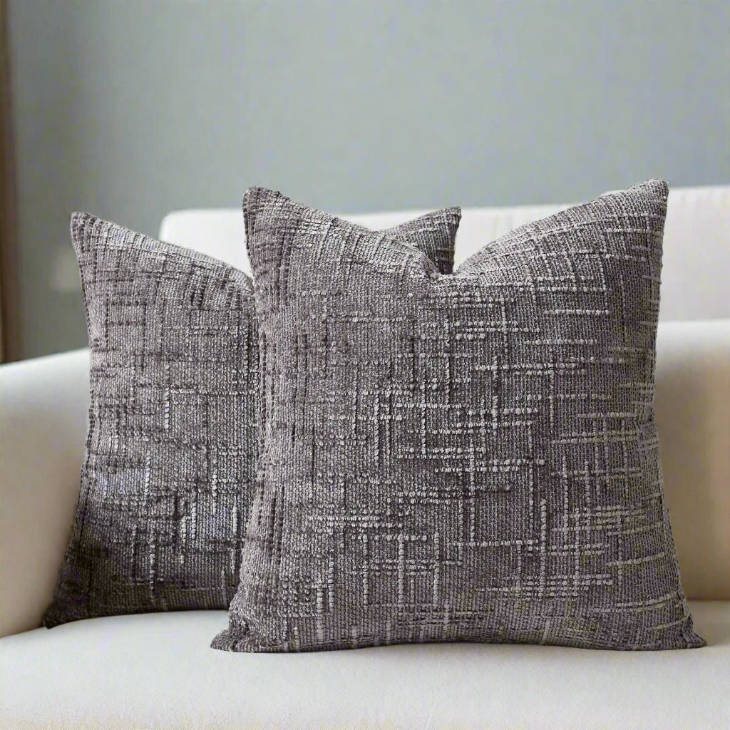 Shadow Gray Chenille Pillow Cover Pillow Covers - Pillow Blooms