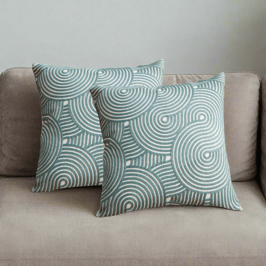 Swirls Blue Pillow Cover Pillow Covers - Pillow Blooms