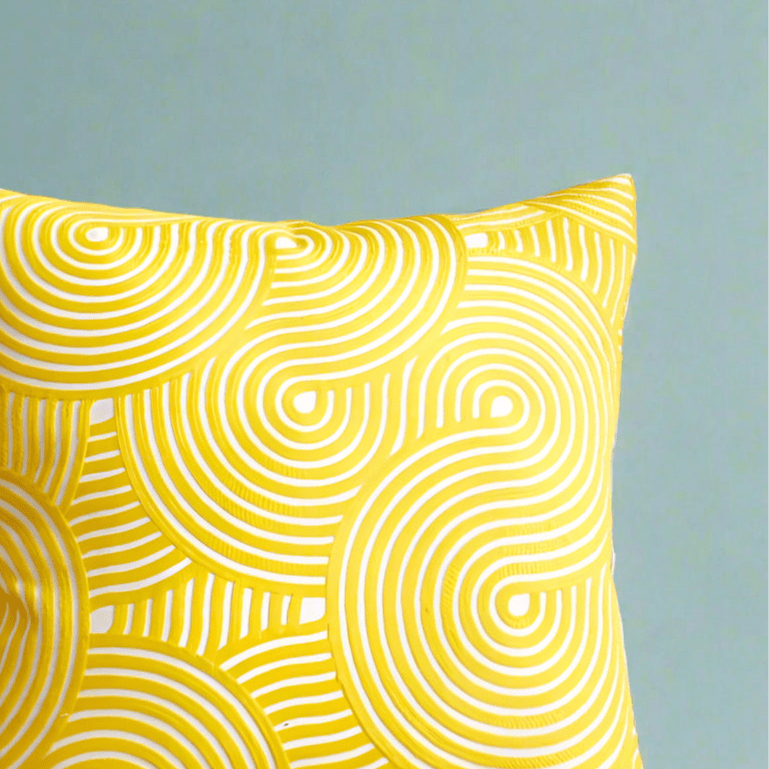 Swirls Yellow Pillow Cover Pillow Covers - Pillow Blooms