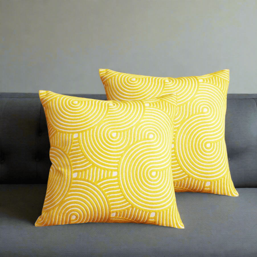 Swirls Yellow Pillow Cover Pillow Covers - Pillow Blooms