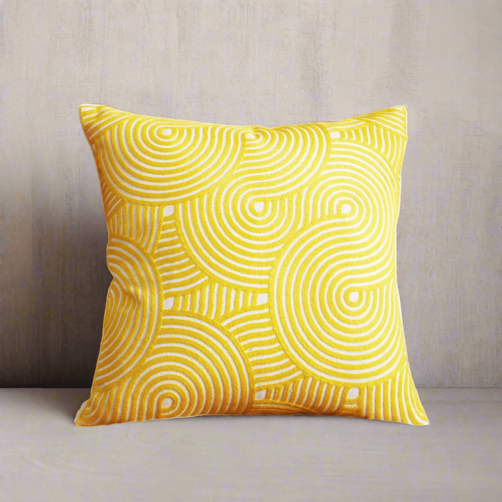 Swirls Yellow Pillow Cover Pillow Covers - Pillow Blooms