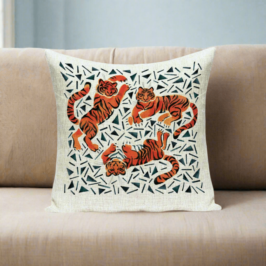 Tiger Trio Pillow Cover Pillow Covers - Pillow Blooms